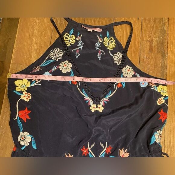 Calypso St. Barth XS Rodru floral Embroidered dress blue 100% Silk maxi - Picture 14 of 15